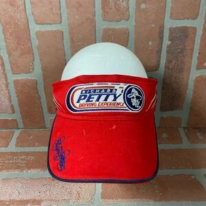 Richard Petty Driving Experience Embroidered Signature Visor Hat EUC